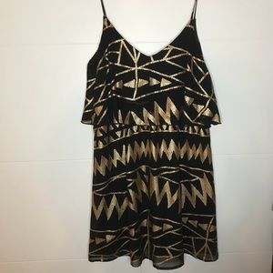 Francesca’s Black and Gold Dress